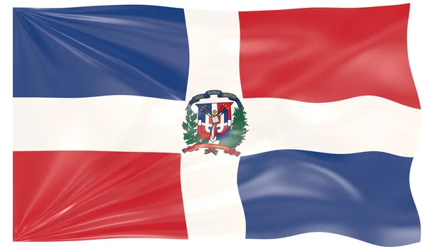 Illustratie Van Een Golvende Vlag Van Dominicaanse Republiek — Stockfoto