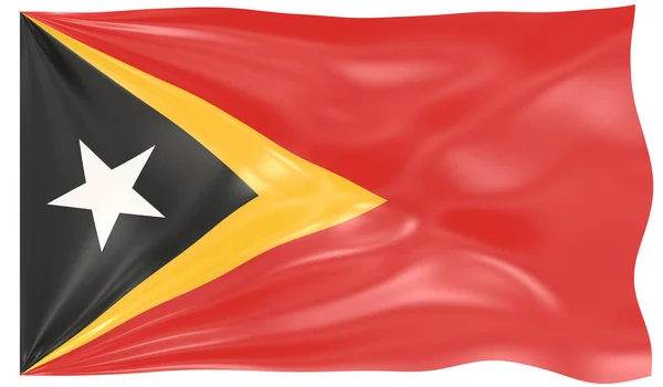 Ilustrația Unui Steag Fluturare Timorului Est — Fotografie, imagine de stoc