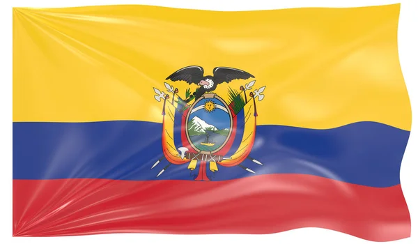 Ilustração Uma Bandeira Ondulante Equador — Fotografia de Stock