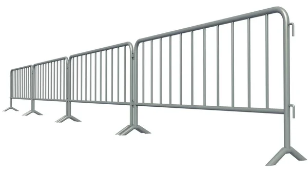 Απεικόνιση Του Κινητού Φράχτη Ασφαλείας Απομονώνονται Λευκό — Φωτογραφία Αρχείου