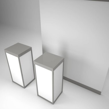 Boş bir sergi standının 3D canlandırmasıName