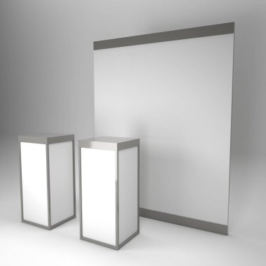 Boş bir sergi standının 3D canlandırmasıName