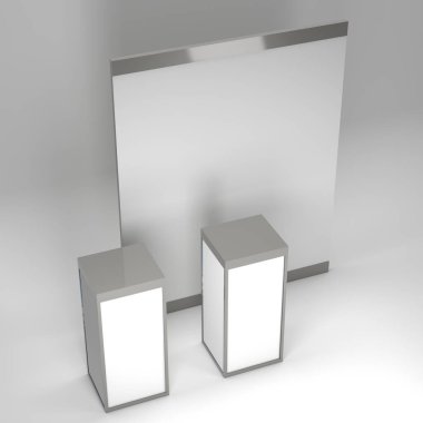 Boş bir sergi standının 3D canlandırmasıName