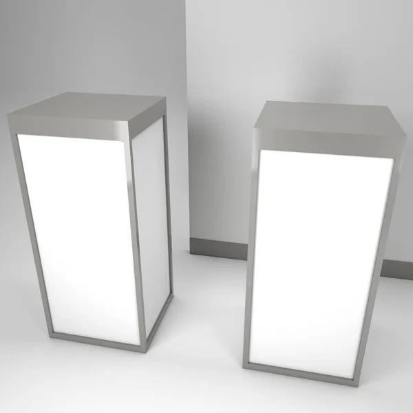 空白の展示スタンドの3Dレンダリング — ストック写真