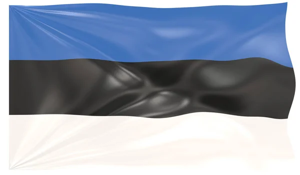 Illustratie Van Een Zwaaiende Vlag Van Estland — Stockfoto