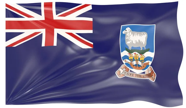 Illustration Waving Flag Falkland Islands — Stock Photo, Image