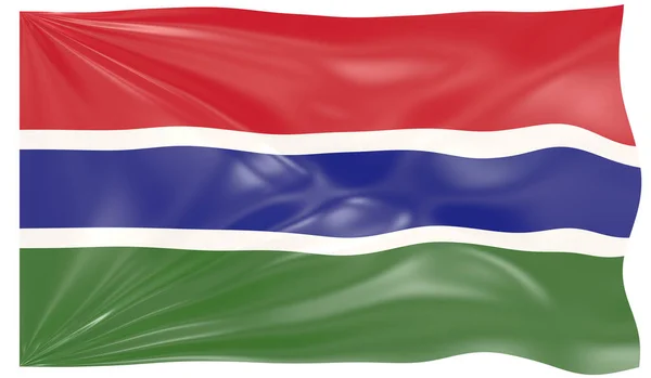 Illustratie Van Een Golvende Vlag Van Gambia — Stockfoto