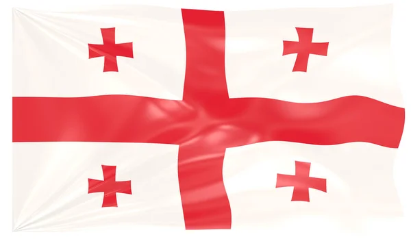 Ilustrace Vlající Vlajky Gruzie — Stock fotografie