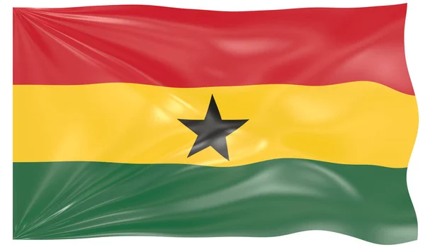 Ilustración Una Bandera Ondeante Ghana — Foto de Stock