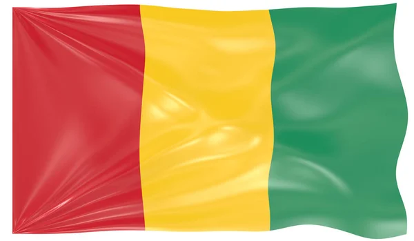 Ilustração Uma Bandeira Ondulante Guiné — Fotografia de Stock