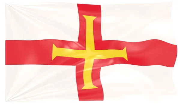 Illustratie Van Een Golvende Vlag Van Guernsey Bailiwick — Stockfoto