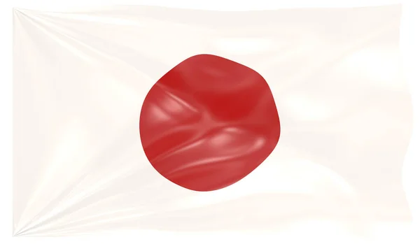 Ilustración Una Bandera Ondeante Japón —  Fotos de Stock