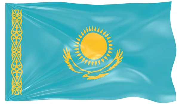 Illustration Waving Flag Kazakhstan — Stock Photo, Image