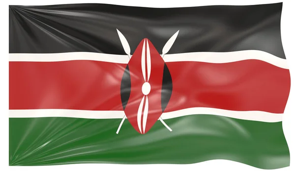 Ilustrasi Dari Lambaian Bendera Kenya — Stok Foto