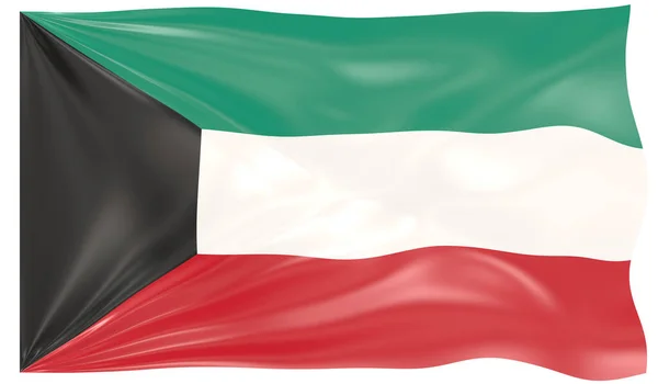 Render Waving Flag Kuwait — Stock Photo, Image