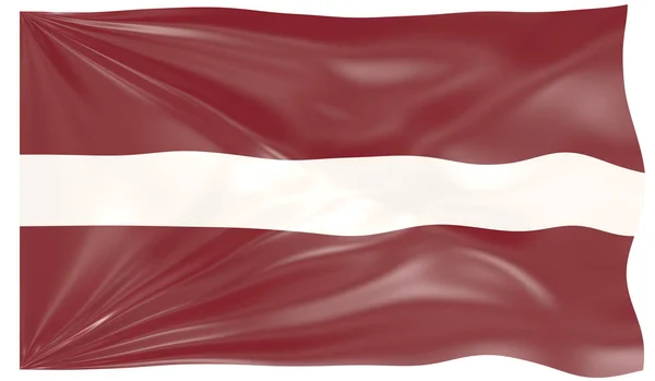 Representación Una Bandera Ondeante Letonia — Foto de Stock
