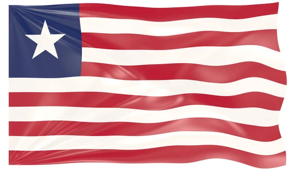 Darstellung Einer Wehenden Flagge Von Liberia — Stockfoto