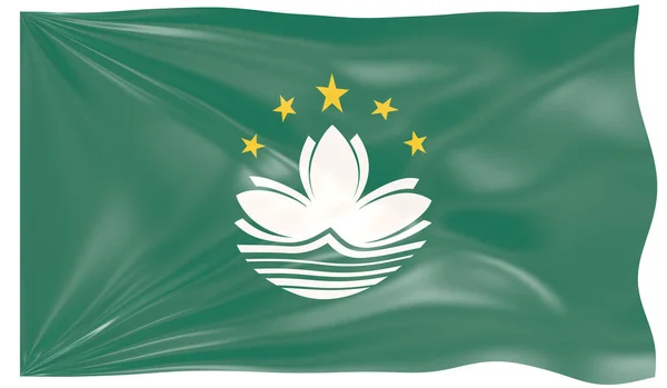 Render Waving Flag Macau — Stock Photo, Image
