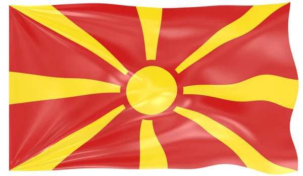 Makedonya Nın Dalgalı Bayrağının Görüntüsü — Stok fotoğraf
