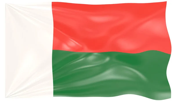 Darstellung Einer Wehenden Fahne Von Madagaskar — Stockfoto