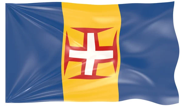 Återgivning Madeiras Flagga — Stockfoto