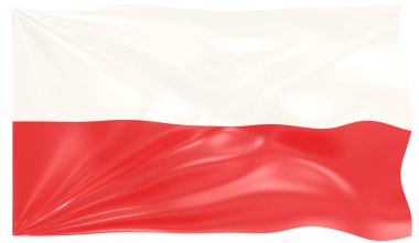 Polonya 'nın Dalgalı Bayrağının 3D canlandırması