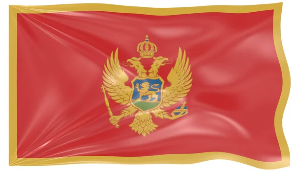 Weergave Van Een Golvende Vlag Van Montenegro — Stockfoto