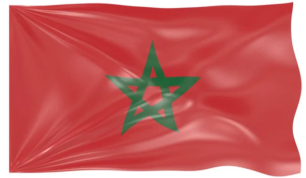 Render Waving Flag Morocco — Stock Photo, Image
