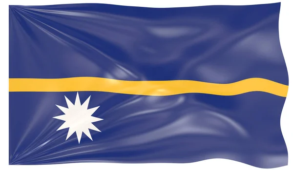 Weergave Van Een Golvende Vlag Van Nauru — Stockfoto