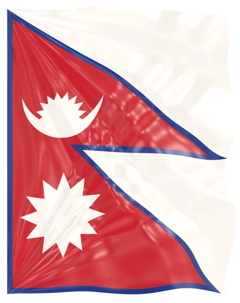 Render Waving Flag Nepal — Stock Photo, Image