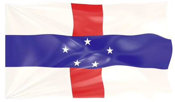 Render Waving Flag Netherlands Antilles — Stock Photo, Image