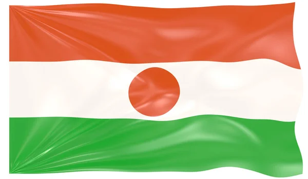 Render Waving Flag Niger — Stock Photo, Image