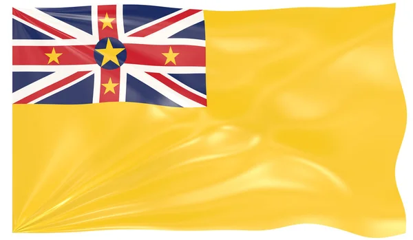 Weergave Van Een Golvende Vlag Van Niue — Stockfoto