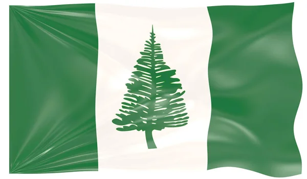 Renderização Uma Bandeira Ondulante Norfolk Island — Fotografia de Stock