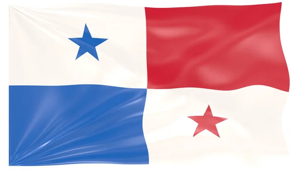 Vykreslení Vlnící Vlajky Panamy — Stock fotografie