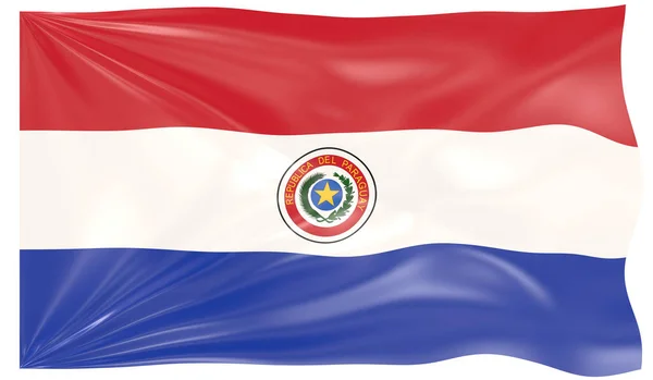 Render Waving Flag Paraguay — Stock Photo, Image