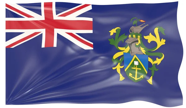 Render Waving Flag Pitcairn Henderson Ducie Oeno Islands — Stock Photo, Image