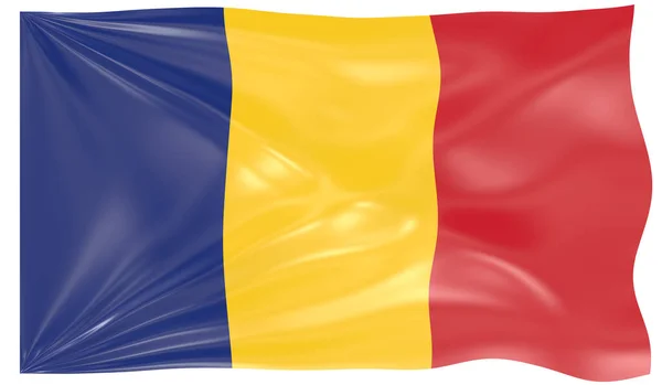 Render Waving Flag Romania — стокове фото