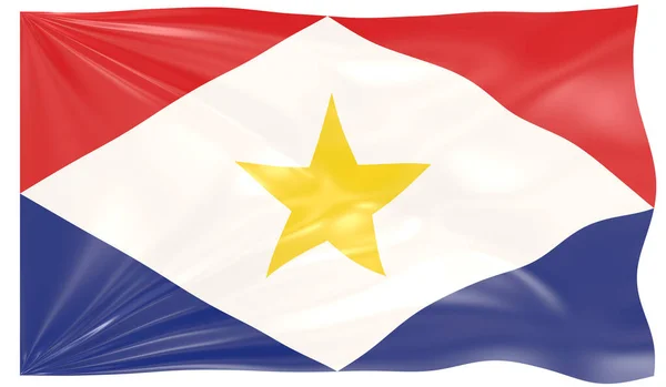 Återgivning Sabas Flagga — Stockfoto