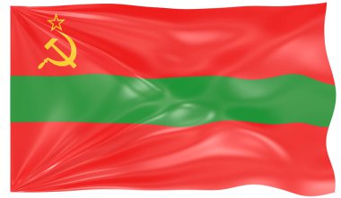 Transnistria 'nın Dalgalı Bayrağının 3D canlandırması