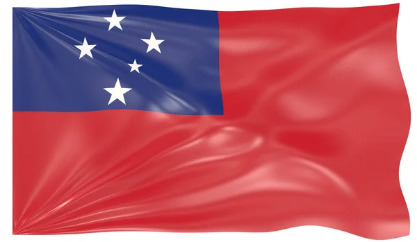 Återgivning Samoas Flagga — Stockfoto