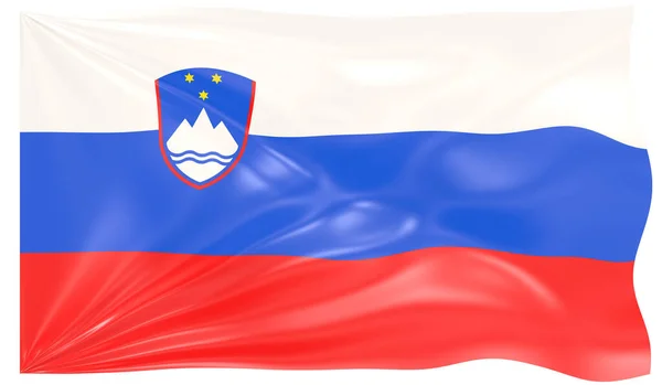 Renderização Uma Bandeira Ondulante Eslovénia — Fotografia de Stock