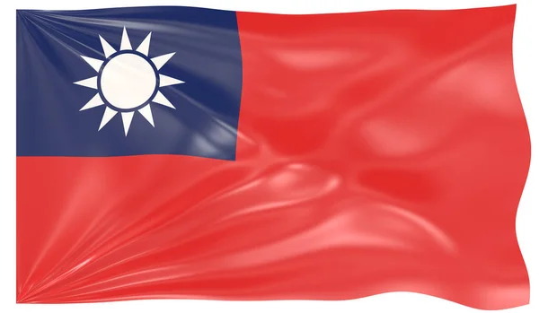 Renderização Uma Bandeira Ondulante Taiwan — Fotografia de Stock