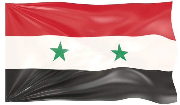 Render Waving Flag Syria — Stock Photo, Image