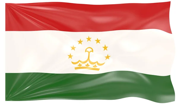 塔吉克斯坦飘扬的国旗的3D渲染 — 图库照片