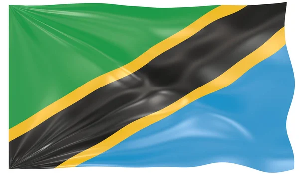 Återgivning Tanzanias Flagga — Stockfoto
