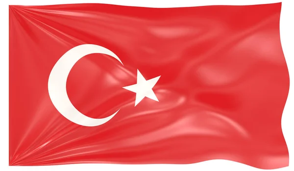 Weergave Van Een Golvende Vlag Van Turkije — Stockfoto