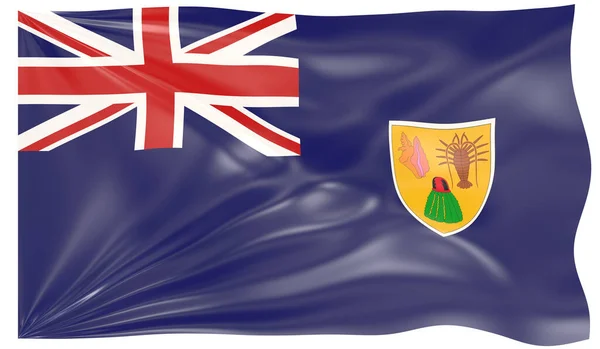 Återgivning Flagga För Turkar Och Caicosöarna — Stockfoto