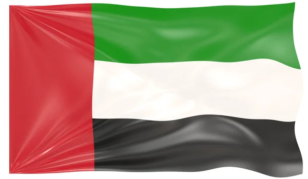 Weergave Van Een Golvende Vlag Van Verenigde Arabische Emiraten — Stockfoto