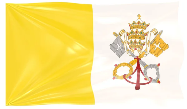 Render Waving Flag Vatican City — стокове фото